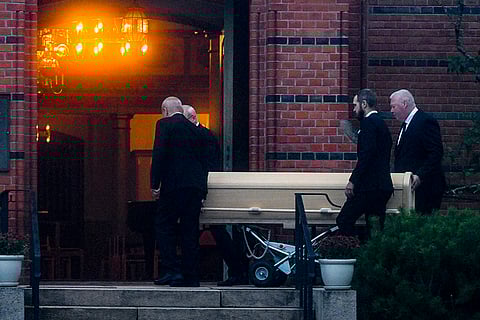 Sven-Goran Eriksson Funeral: Coffin is carried into Fryksande church
